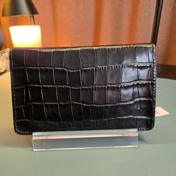 DOONEY & BOURKE NWT Croc Embossed Oakdale Milly Black Clutch Wristlet - Picture 4 of 12